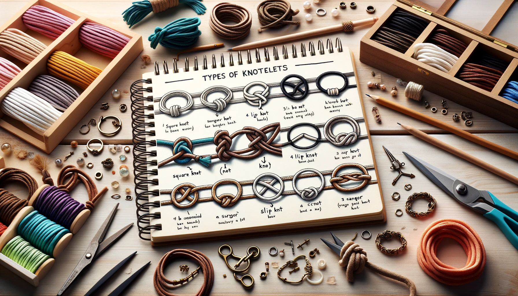 Guía visual de tipos de nudos.