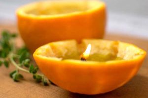 Cómo hacer velas con cáscaras de naranja