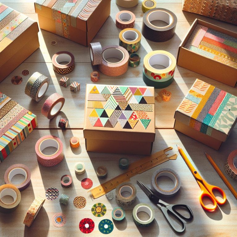 Cintas adhesivas decorativas y materiales de papelería.